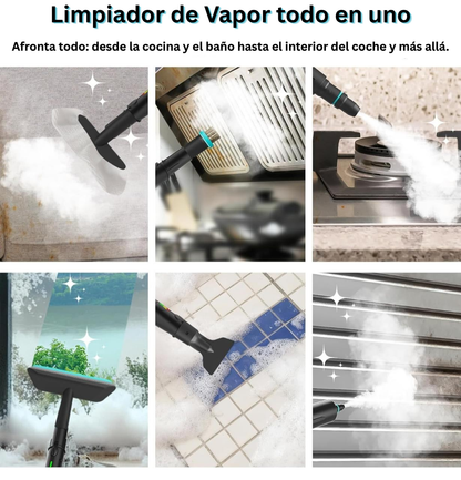 Limpiador a vapor de alta presión de 2500 W: potente limpieza multisuperficie para coche, cocina y hogar.
