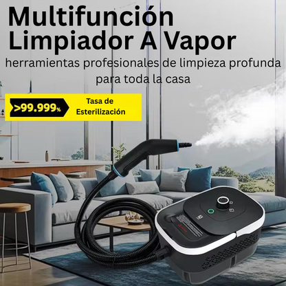 Limpiador a vapor de alta presión de 2500 W: potente limpieza multisuperficie para coche, cocina y hogar.