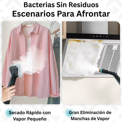 Limpiador a vapor de alta presión de 2500 W: potente limpieza multisuperficie para coche, cocina y hogar.