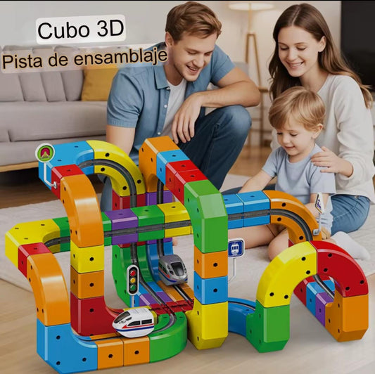 Pista de Carrera Flexible con Coche LED