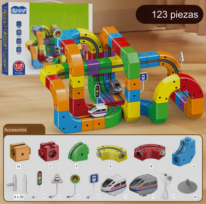 Pista de Carrera Flexible con Coche LED