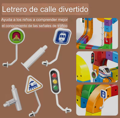 Pista de Carrera Flexible con Coche LED